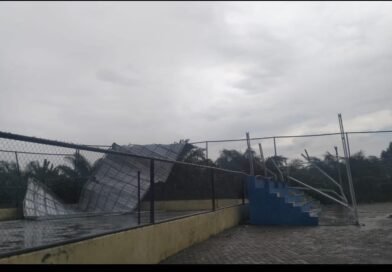 Dikerjakan CV. Aditya Nugraha, Sarpras Olahraga di Talang Nangka Ambruk